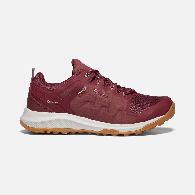 Keen Explore Waterproof Wanderschuhe Damen DE-07815 Tawny Port/Satellite - Keen Damenschuhe Rot